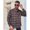 imageCOOFANDY Mens Flannel Shirts Long Sleeve Button Down Shirt Casual Plaid Shirts with PocketCedarwood Plaid