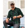 imageCOOFANDY Mens Flannel Shirts Long Sleeve Button Down Shirt Casual Plaid Shirts with PocketGreen Black Plaid