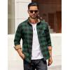 imageCOOFANDY Mens Flannel Shirts Long Sleeve Button Down Shirt Casual Plaid Shirts with PocketGreen Black Plaid