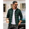 imageCOOFANDY Mens Flannel Shirts Long Sleeve Button Down Shirt Casual Plaid Shirts with PocketGreen Black Plaid
