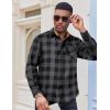 imageCOOFANDY Mens Flannel Shirts Long Sleeve Button Down Shirt Casual Plaid Shirts with PocketGrey Black Plaid