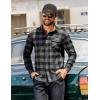 imageCOOFANDY Mens Flannel Shirts Long Sleeve Button Down Shirt Casual Plaid Shirts with PocketGrey Black Plaid