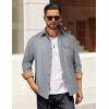 imageCOOFANDY Mens Flannel Shirts Long Sleeve Button Down Shirt Casual Plaid Shirts with PocketGrey Heather