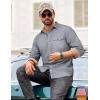 imageCOOFANDY Mens Flannel Shirts Long Sleeve Button Down Shirt Casual Plaid Shirts with PocketGrey Heather