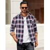 imageCOOFANDY Mens Flannel Shirts Long Sleeve Button Down Shirt Casual Plaid Shirts with PocketNavy Red White Plaid