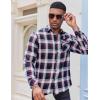 imageCOOFANDY Mens Flannel Shirts Long Sleeve Button Down Shirt Casual Plaid Shirts with PocketNavy Red White Plaid