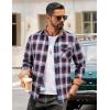 imageCOOFANDY Mens Flannel Shirts Long Sleeve Button Down Shirt Casual Plaid Shirts with PocketNavy Red White Plaid