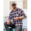 imageCOOFANDY Mens Flannel Shirts Long Sleeve Button Down Shirt Casual Plaid Shirts with PocketNavy Red White Plaid