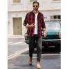 imageCOOFANDY Mens Flannel Shirts Long Sleeve Button Down Shirt Casual Plaid Shirts with PocketRed Black Plaid