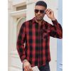 imageCOOFANDY Mens Flannel Shirts Long Sleeve Button Down Shirt Casual Plaid Shirts with PocketRed Black Plaid