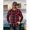 imageCOOFANDY Mens Flannel Shirts Long Sleeve Button Down Shirt Casual Plaid Shirts with PocketRed Black Plaid