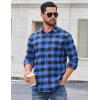 imageCOOFANDY Mens Flannel Shirts Long Sleeve Casual Plaid Shirt for Men Button Up Shirt Jackets with PocketBuffalo Black Blue