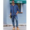 imageCOOFANDY Mens Flannel Shirts Long Sleeve Casual Plaid Shirt for Men Button Up Shirt Jackets with PocketBuffalo Black Blue