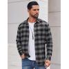 imageCOOFANDY Mens Flannel Shirts Long Sleeve Casual Plaid Shirt for Men Button Up Shirt Jackets with PocketBuffalo Black Gray