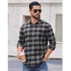 imageCOOFANDY Mens Flannel Shirts Long Sleeve Casual Plaid Shirt for Men Button Up Shirt Jackets with PocketBuffalo Black Gray