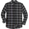 imageCOOFANDY Mens Flannel Shirts Long Sleeve Casual Plaid Shirt for Men Button Up Shirt Jackets with PocketBuffalo Black Gray
