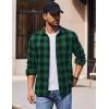 imageCOOFANDY Mens Flannel Shirts Long Sleeve Casual Plaid Shirt for Men Button Up Shirt Jackets with PocketBuffalo Black Green