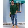 imageCOOFANDY Mens Flannel Shirts Long Sleeve Casual Plaid Shirt for Men Button Up Shirt Jackets with PocketBuffalo Black Green