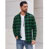imageCOOFANDY Mens Flannel Shirts Long Sleeve Casual Plaid Shirt for Men Button Up Shirt Jackets with PocketBuffalo Black Green