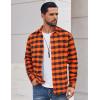 imageCOOFANDY Mens Flannel Shirts Long Sleeve Casual Plaid Shirt for Men Button Up Shirt Jackets with PocketBuffalo Black Orange