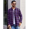imageCOOFANDY Mens Flannel Shirts Long Sleeve Casual Plaid Shirt for Men Button Up Shirt Jackets with PocketBuffalo Black Purple