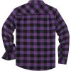 imageCOOFANDY Mens Flannel Shirts Long Sleeve Casual Plaid Shirt for Men Button Up Shirt Jackets with PocketBuffalo Black Purple