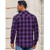 imageCOOFANDY Mens Flannel Shirts Long Sleeve Casual Plaid Shirt for Men Button Up Shirt Jackets with PocketBuffalo Black Purple