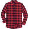 imageCOOFANDY Mens Flannel Shirts Long Sleeve Casual Plaid Shirt for Men Button Up Shirt Jackets with PocketBuffalo Black Red