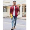 imageCOOFANDY Mens Flannel Shirts Long Sleeve Casual Plaid Shirt for Men Button Up Shirt Jackets with PocketBuffalo Black Red