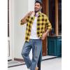 imageCOOFANDY Mens Flannel Shirts Long Sleeve Casual Plaid Shirt for Men Button Up Shirt Jackets with PocketBuffalo Black Yellow