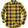 imageCOOFANDY Mens Flannel Shirts Long Sleeve Casual Plaid Shirt for Men Button Up Shirt Jackets with PocketBuffalo Black Yellow