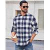 imageCOOFANDY Mens Flannel Shirts Long Sleeve Casual Plaid Shirt for Men Button Up Shirt Jackets with PocketBuffalo Blue White