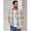 imageCOOFANDY Mens Flannel Shirts Long Sleeve Casual Plaid Shirt for Men Button Up Shirt Jackets with PocketPlaid  Khaki Blue