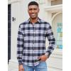 imageCOOFANDY Mens Flannel Shirts Long Sleeve Casual Plaid Shirt for Men Button Up Shirt Jackets with PocketPlaid  Navy White