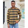imageCOOFANDY Mens Flannel Shirts Long Sleeve Casual Plaid Shirt for Men Button Up Shirt Jackets with PocketPlaid  Navy Yellow