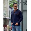imageCOOFANDY Mens Henley Long Sleeve Shirts Casual Button TShirt Pullover Basic Tees with PocketA Navy Blue