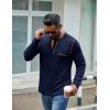 imageCOOFANDY Mens Henley Long Sleeve Shirts Casual Button TShirt Pullover Basic Tees with PocketA Navy Blue