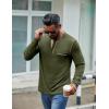 imageCOOFANDY Mens Henley Long Sleeve Shirts Casual Button TShirt Pullover Basic Tees with PocketArmy Green