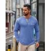 imageCOOFANDY Mens Henley Long Sleeve Shirts Casual Button TShirt Pullover Basic Tees with PocketBlue
