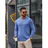 imageCOOFANDY Mens Henley Long Sleeve Shirts Casual Button TShirt Pullover Basic Tees with PocketBlue
