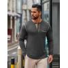 imageCOOFANDY Mens Henley Long Sleeve Shirts Casual Button TShirt Pullover Basic Tees with PocketDark Grey