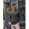 imageCOOFANDY Mens Henley Long Sleeve Shirts Casual Button TShirt Pullover Basic Tees with PocketDark Grey