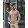 imageCOOFANDY Mens Henley Long Sleeve Shirts Casual Button TShirt Pullover Basic Tees with PocketKhaki