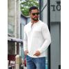 imageCOOFANDY Mens Henley Long Sleeve Shirts Casual Button TShirt Pullover Basic Tees with PocketWhite