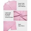 imageCOOFANDY Mens Henley Shirt Short Sleeve Stand Collar Summer Casual Beach Hippie TShirtsStriped Pink  White