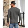 imageCOOFANDY Mens Henley Shirts Cotton Long Sleeve V Neck Button Basic Tees Plain Casual PulloverDark Grey