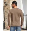 imageCOOFANDY Mens Henley Shirts Cotton Long Sleeve V Neck Button Basic Tees Plain Casual PulloverKhaki