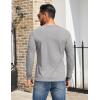 imageCOOFANDY Mens Henley Shirts Cotton Long Sleeve V Neck Button Basic Tees Plain Casual PulloverLight Grey