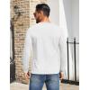 imageCOOFANDY Mens Henley Shirts Cotton Long Sleeve V Neck Button Basic Tees Plain Casual PulloverWhite