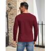 imageCOOFANDY Mens Henley Shirts Cotton Long Sleeve V Neck Button Basic Tees Plain Casual PulloverWine Red